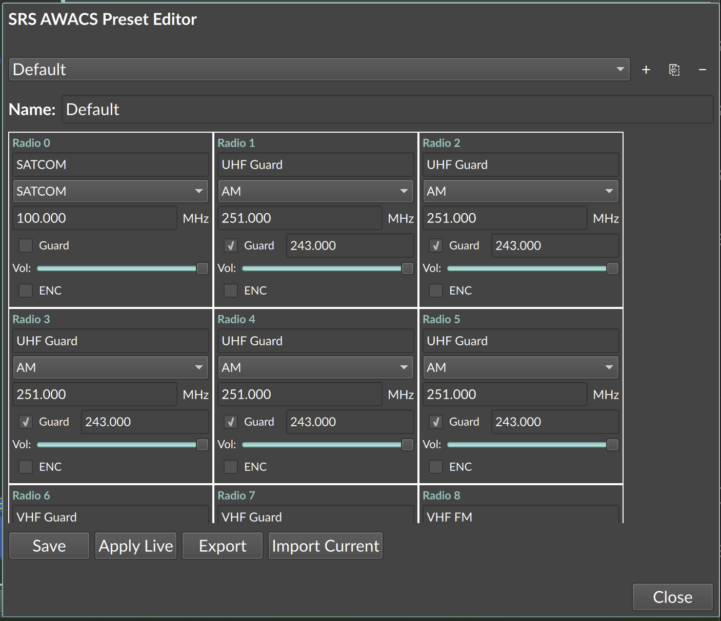 SRS Preset Editor