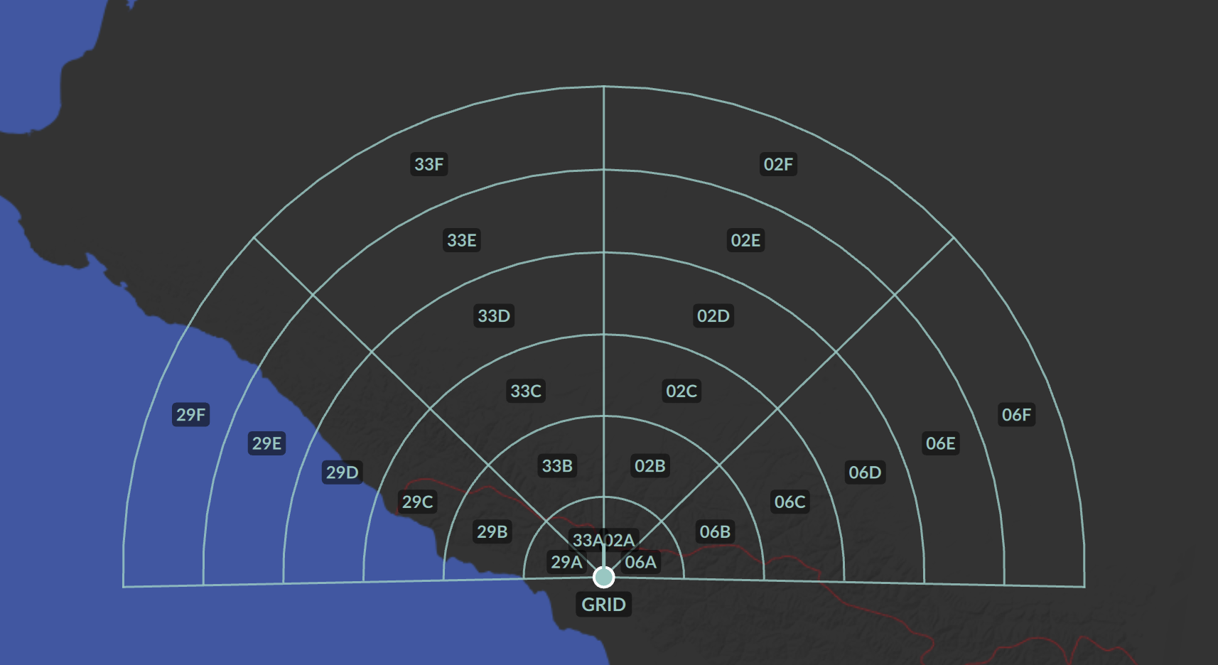 NAV GRID overlay on the tactical map